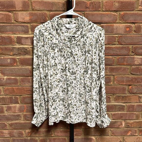 LaRoque Women’s Green Multi Silk Blend Long Sleeve Top Size Medium - Picture 1 of 6